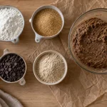 Farine de souchet sans gluten, farine en bol sur table bois