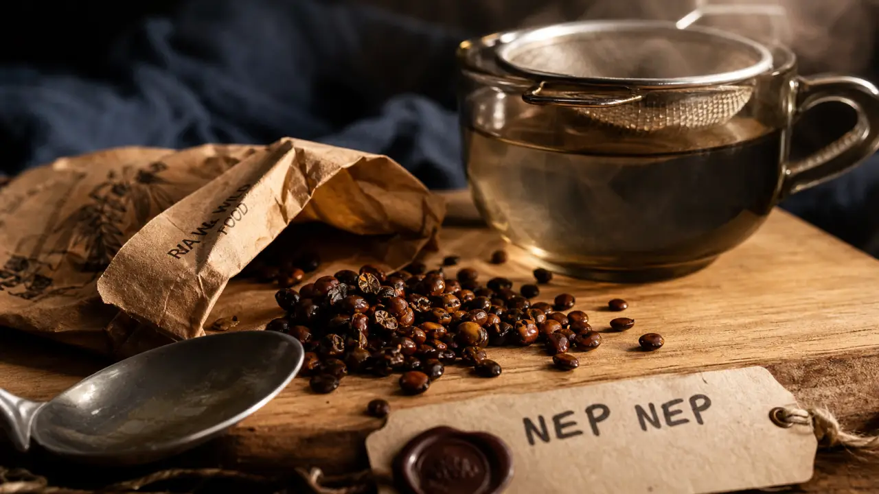 Nep nep : graines brunes et poudre, préparation avec précautions