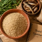 Thiéré de mil sénégalais traditionnel, bol de couscous de mil