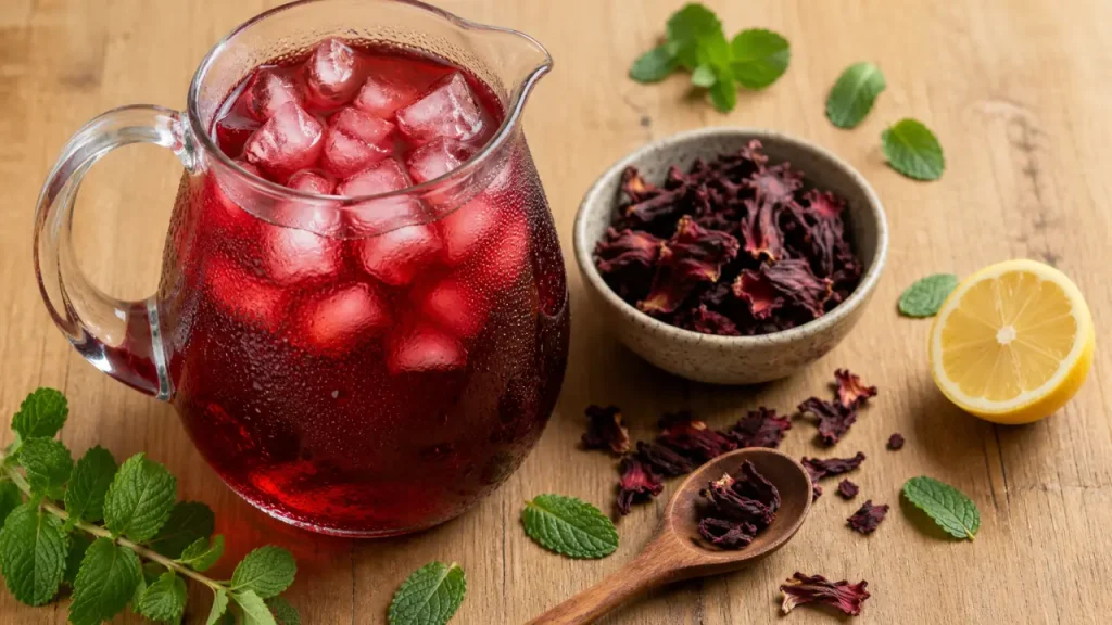 Boisson hibiscus : 15 minutes d’infusion et 4 façons de la servir