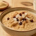 Thiakry maison au couscous de mil, crémeux et cannelle