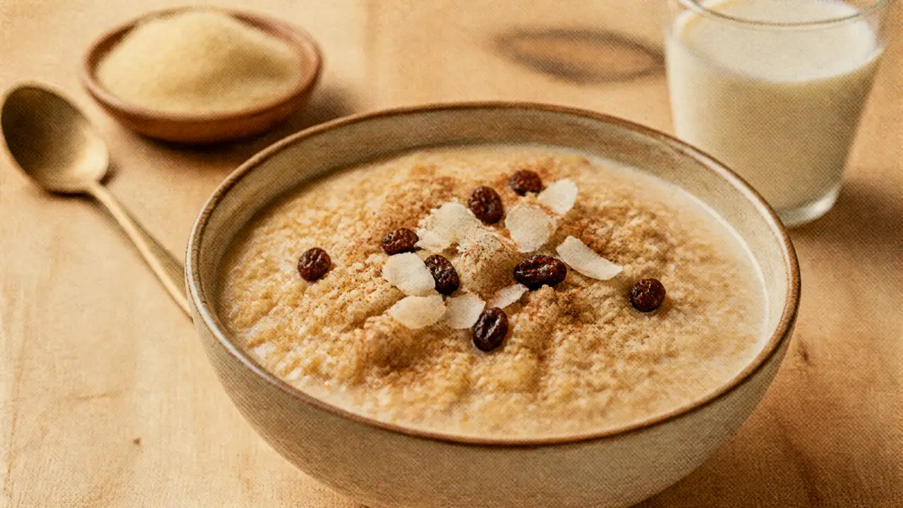 Thiakry maison au couscous de mil, crémeux et cannelle
