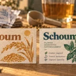 Choum boisson et Schoum : deux étiquettes côte à côte