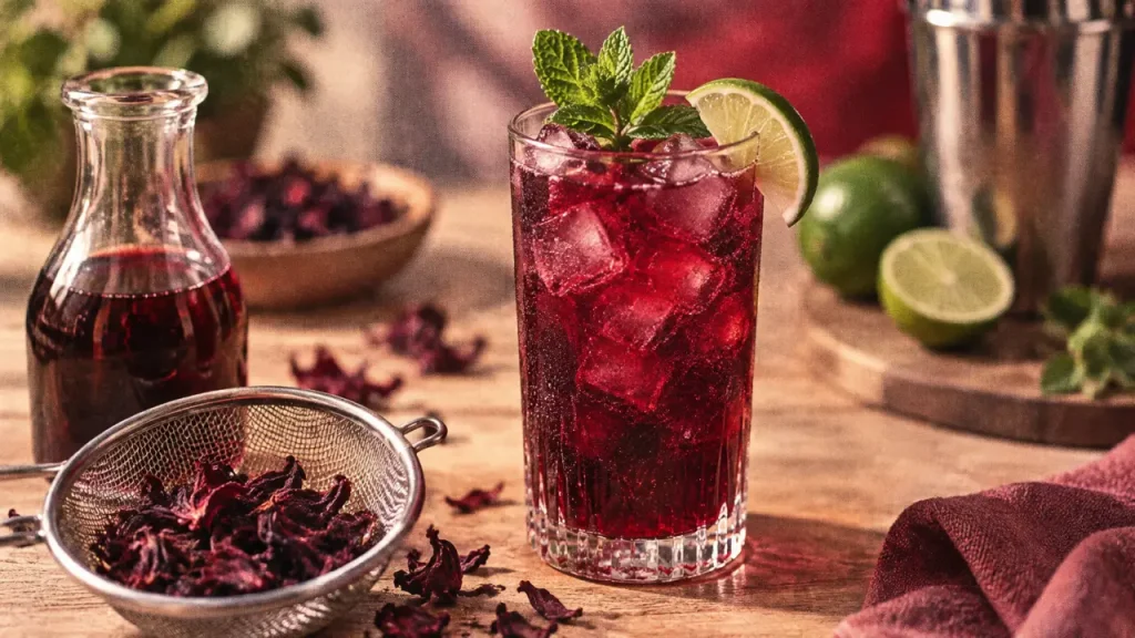 Cocktail bissap : 40 g de fleurs, 4 verres et un rhum qui réveille l’hibiscus