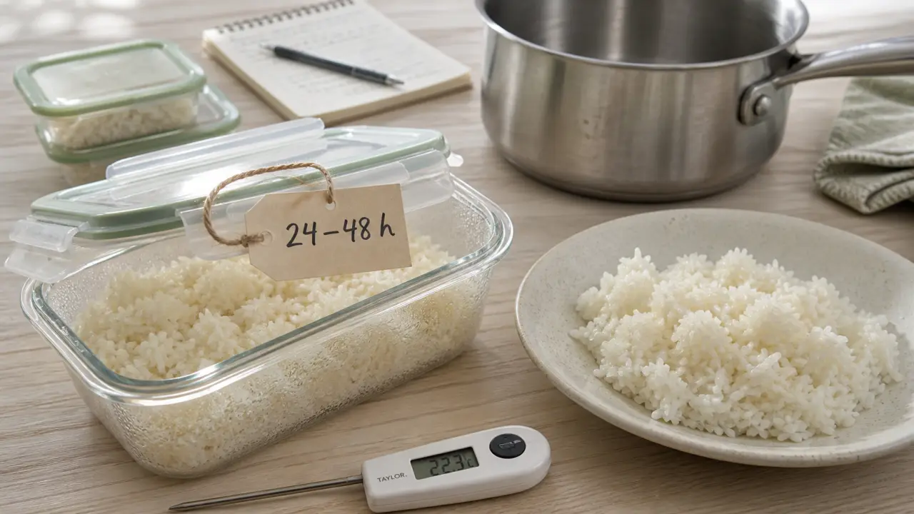 Conservation du riz cuit : 2 h dehors, 48 h au frigo