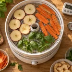 Déshydrateur alimentaire : fruits et herbes séchés en bocaux
