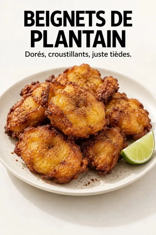 Beignets de banane plantain dorés et croustillants servis tièdes