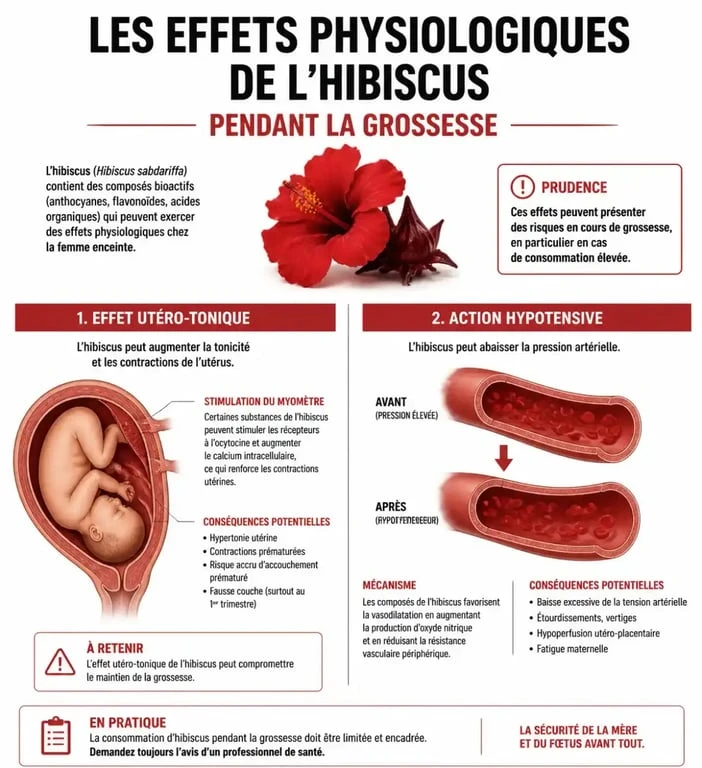 Infographie sur les risques de la consommation de bissap enceinte