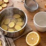 Gingembre infusion recette : décoction avec rondelles de gingembre et citron