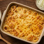 Gratin banane plantain antillais, croûte dorée et fromage gratiné