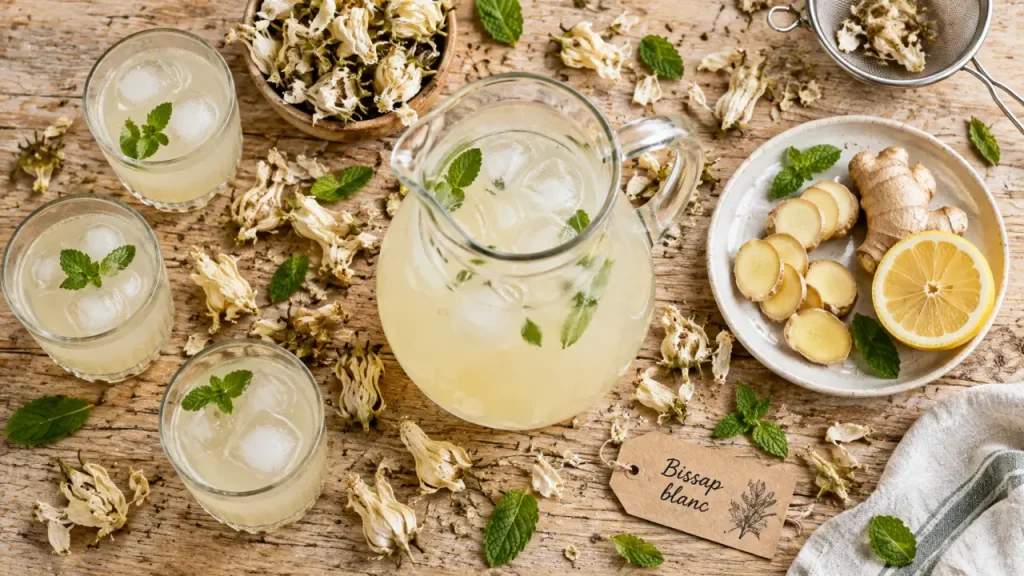 Le bissap blanc, une infusion douce aux calices clairs
