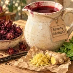 Bissap origine : calices d’hibiscus sénégalais en pichet rouge
