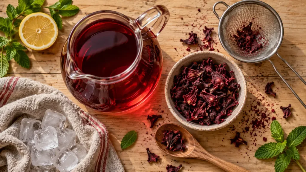 Faire du bissap maison : 1 litre, 20 minutes d’infusion et un équilibre acidulé