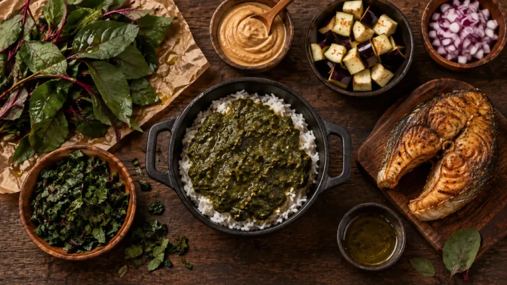 La feuille de bissap se cuisine en sauce, avec une acidité à équilibrer