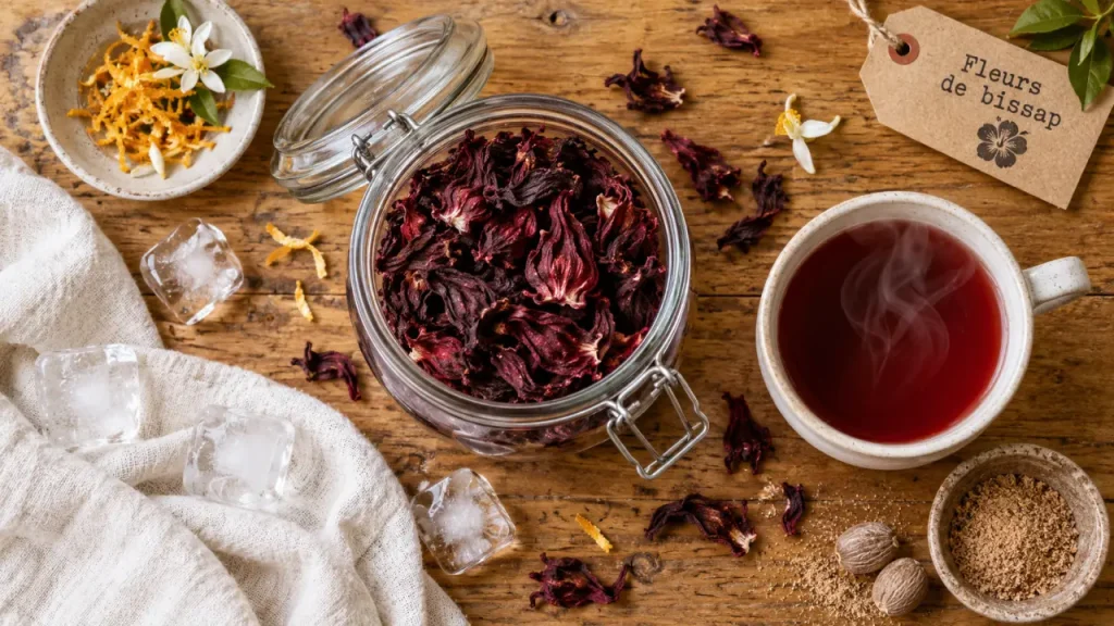 Fleur de bissap : les calices d’hibiscus qui donnent une boisson rouge et acidulée
