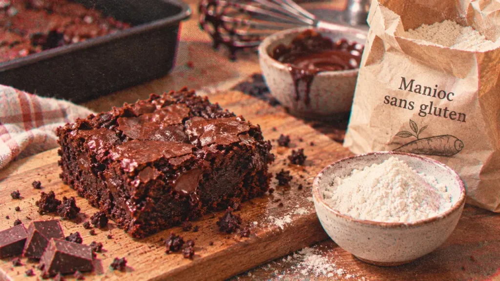 Farine de manioc : réussissez un brownie fondant sans pâte sèche