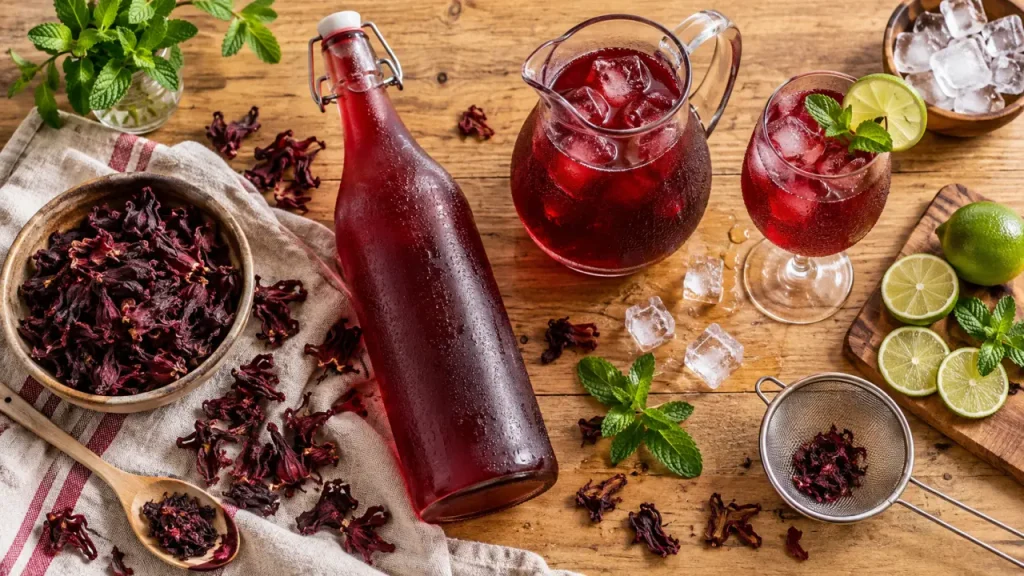 Jus de bissap maison : 2 litres, trois méthodes et les gestes qui évitent l’amertume