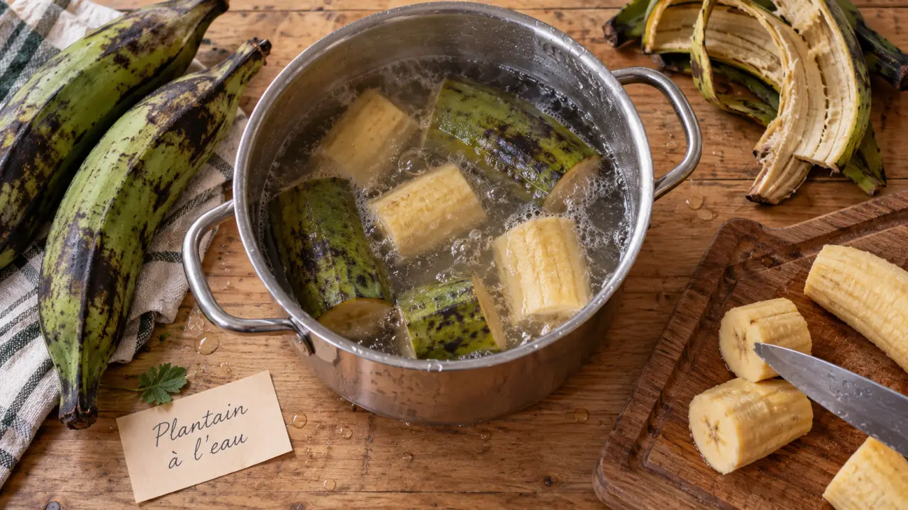 Banane plantain à l’eau : temps de cuisson 5 à 15 min